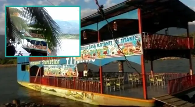 Restaurante turístico colapsa ante crecida de río en el Vraem.