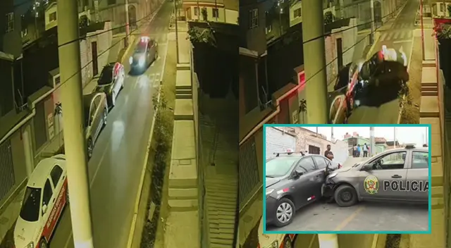 Vehículo policial se impactó contra un auto cuando circulaba por estrecha calle de Chorrillos. Vehículo policial se impactó contra un auto cuando circulaba por estrecha calle de Chorrillos.