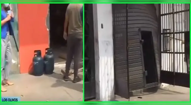 Deflagración de dos balones de gas en Los Olivos.