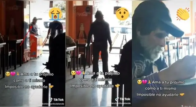 Los usuarios en TikTok no dudaron en felicitar al joven por su noble acción con el adulto mayor.