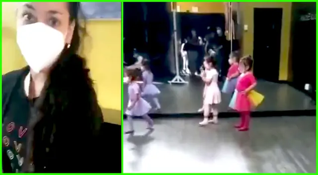 Preciso instante en donde la madre le reclama a la profesora de ballet por haber sacado a su hija de las clases.