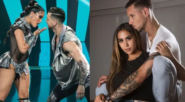 Melissa Paredes echa flores a su bailarín. Melissa Paredes echa flores a su bailarín.