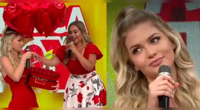 Brunella Horna se emocionó con tremendo regalito de Richard Acuña en vivo. Brunella Horna se emocionó con tremendo regalito de Richard Acuña en vivo.