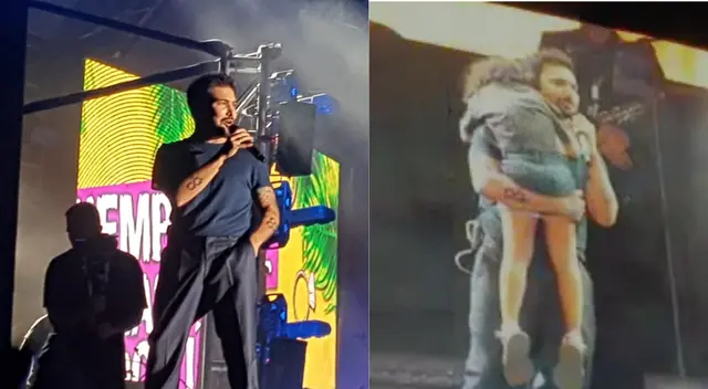 Ezio Oliva sorprende al salir a los escenarios con su hija en brazos. Ezio Oliva sorprende al salir a los escenarios con su hija en brazos.