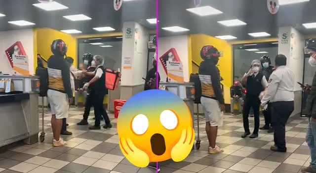 Los dos hombres se agarraron a empujones.