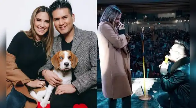 Deyvis Orosco y Cassandra Sánchez vivieron romántico momento en concierto. Foto: composición/ Instagram