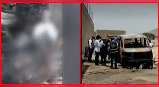 Mujer fue hallada calcinada dentro de minivan en Chilca.