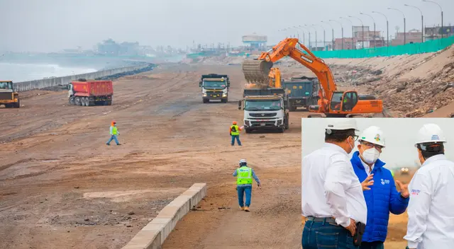 El gobernador regional del primer puerto en plena inspección de los trabajos El gobernador regional del primer puerto en plena inspección de los trabajos