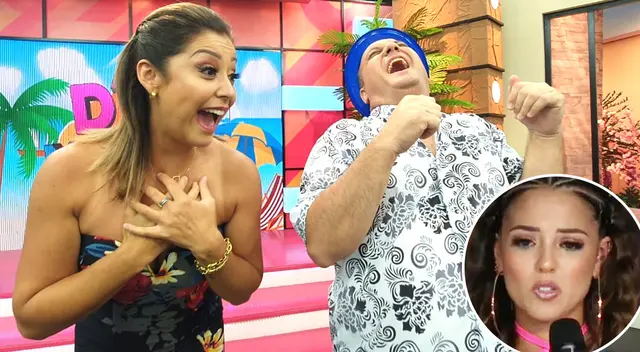 Karla Tarazona y Kurt Villavicencio envían mensajito a Luciana Fuster.