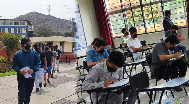 Realizan examen presencial en la Universidad Nacional de Ingeniería.