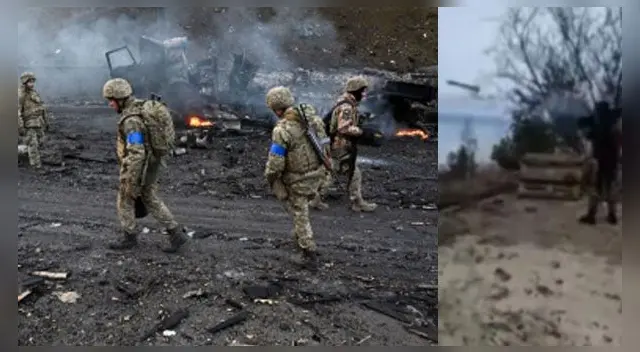 Ucrania se defiende de Rusia. Ucrania se defiende de Rusia.