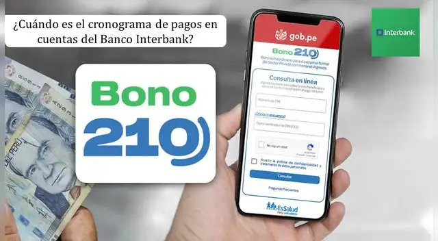 Pago del Bono 210 en cuentas bancarias del banco Interbank