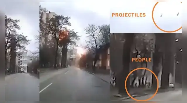 El video muestra cómo civiles ucranianos buscan refugio en las calles tras atentado ruso.