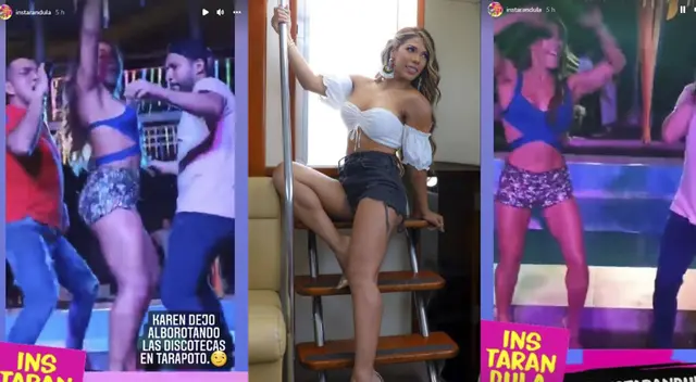 Karen Dejo se luce con tremendos pasos de baile.