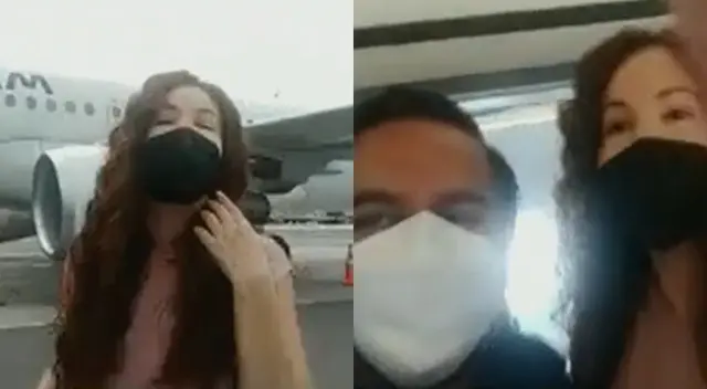 Janet Barboza sorprendió al enlazar desde el avión con sus compañeros de América Hoy en el set, y dio la inesperada noticia.