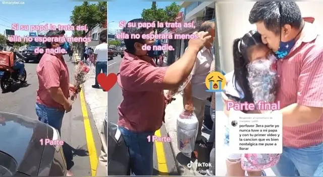 La escena se hizo tendencia en TikTok pues muchos felicitaron al padre por tan lindo detalle con la menor.