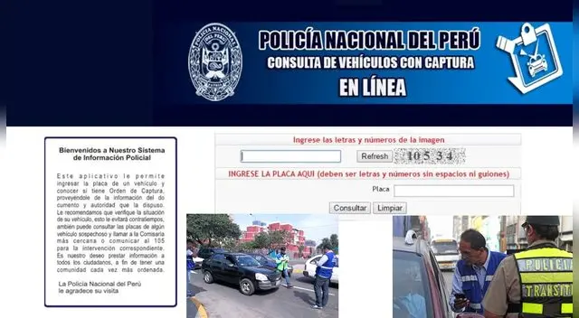 Conoce si tu vehículo tiene orden de captura de la PNP.