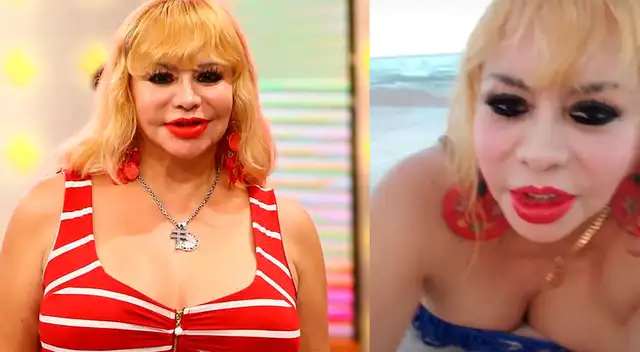 Susy Díaz disfruta en la playa