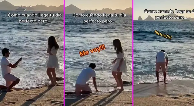 El joven hizo caer el anillo en plena pedida de mano. El joven hizo caer el anillo en plena pedida de mano.