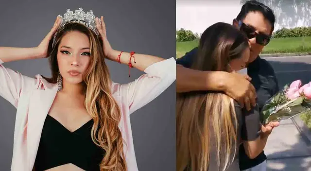 Alondra Huárac sorprendida por su papá.