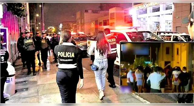 Detienen a 74 personas en operativo a prostíbulos del jirón Risso.