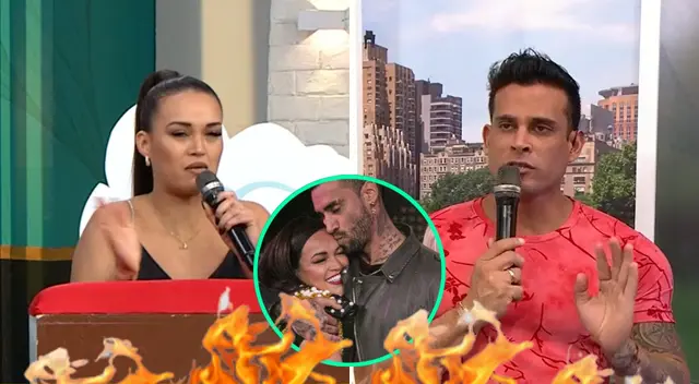Angie Arizaga sorprendió con sus palabras a Christian Domínguez.