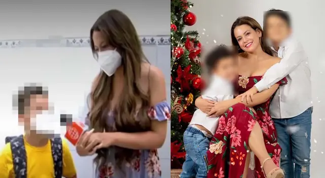 Florcita Polo recibe tierno abrazo de su hijo Adriano antes de iniciar sus clases