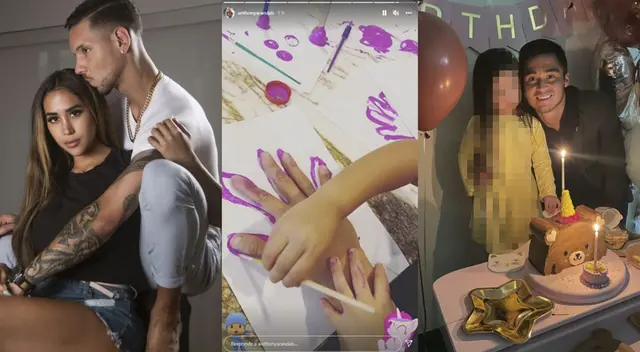 Anthony Aranda, Melissa Paredes y la pequeña Mía disfrutan de un día juntos.