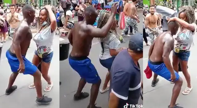 ‘Negra petróleo’ y bailarín causaron sensación en las redes sociales.