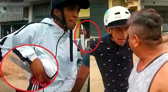 Venezolanos amenazan a vecinos del Callao con cuchillos Venezolanos amenazan a vecinos del Callao con cuchillos