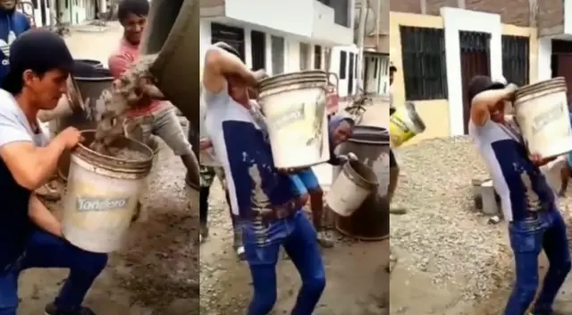 Peculiar escena del obrero se hizo viral en las redes sociales por la parte final. Peculiar escena del obrero se hizo viral en las redes sociales por la parte final.