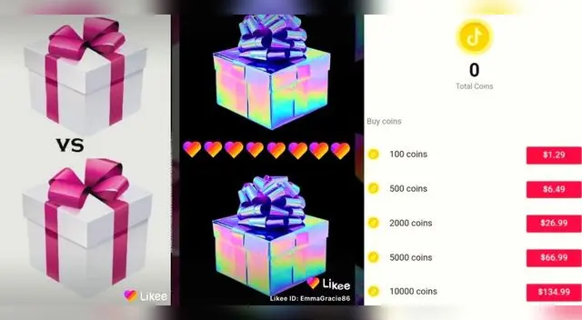 Para acceder a un regalo debes adquirir monedas.