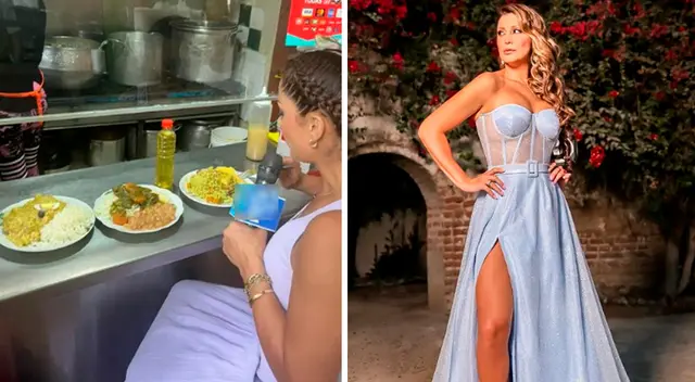 Karla Tarazona feliz de comer menú. Karla Tarazona feliz de comer menú.