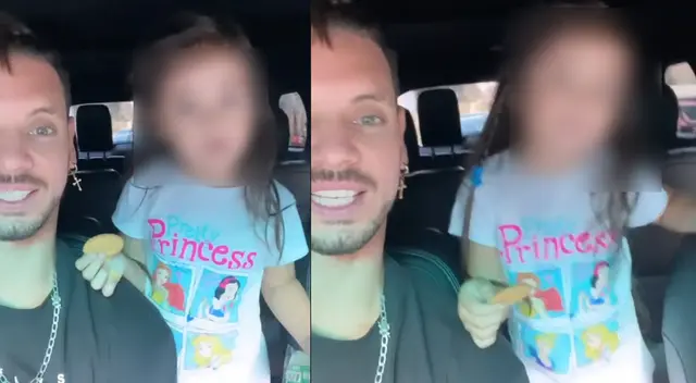 Anthony Aranda se ganó el cariño de hija de Gato Cuba y la hace bailar en auto de Melissa Paredes