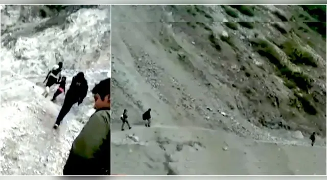 Estudiantes de Oxapampa cruzan tenebroso abismo para ir a su centro de estudios.