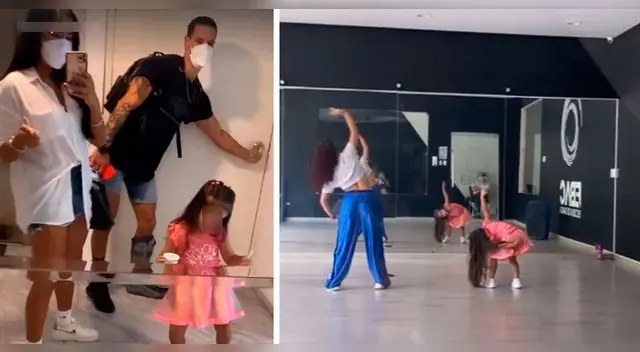 Melissa Paredes y Anthony Aranda felices con la pequeña del Gato Cuba. Melissa Paredes y Anthony Aranda felices con la pequeña del Gato Cuba.