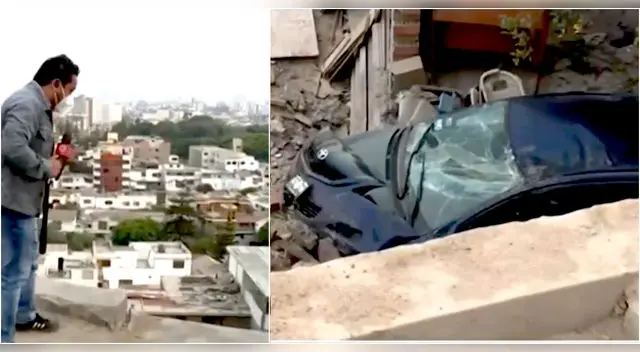 Conductor olvidó poner el freno de mano de su auto y terminó junto con su vehículo despistado en terreno en SJM. Conductor olvidó poner el freno de mano de su auto y terminó junto con su vehículo despistado en terreno en SJM.