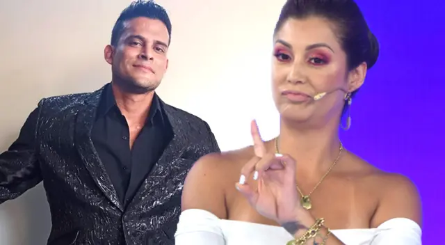 Karla Tarazona recibe la bendición de Christian Domínguez en vivo.