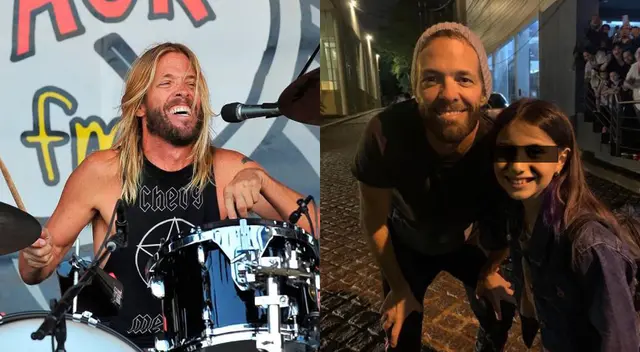 Emma Sofía con el baterista Taylor Hawkins de Foo Fighters.