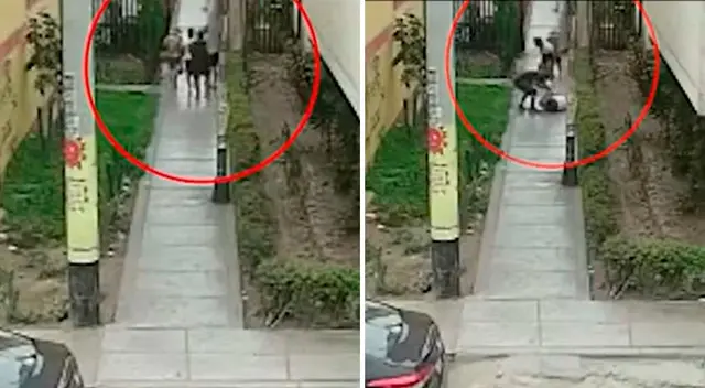 Delincuente arrastra a mujer para quitarle su cartera