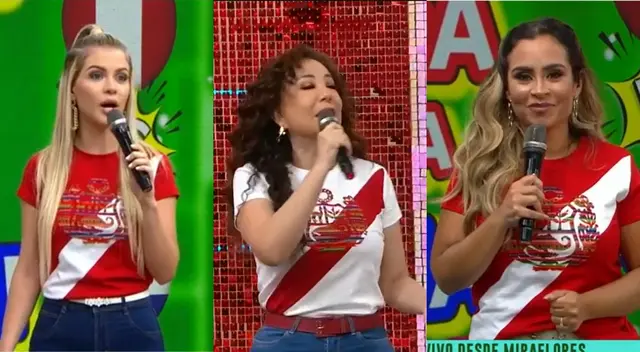 Las conductoras de América Hoy lucieron las camisetas de la selección peruana para mandar mensaje antes del último partido por las eliminatorias Qatar 2022. Las conductoras de América Hoy lucieron las camisetas de la selección peruana para mandar mensaje antes del último partido por las eliminatorias Qatar 2022.