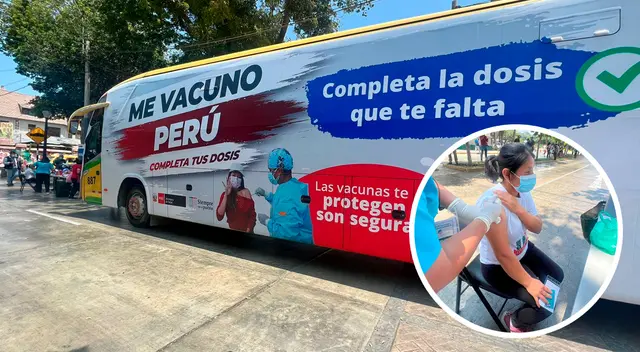 El 'bus de la vacunación' contra la COVID-19 se encuentra en los exteriores del Estadio Nacional.