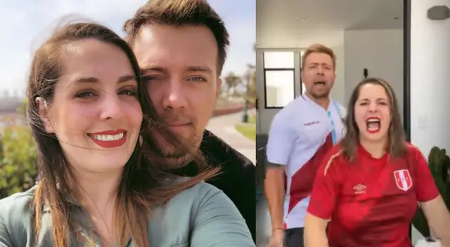 Yiddá Eslava y Julián Zucchi muestran su forma particular de alentar a la selección.