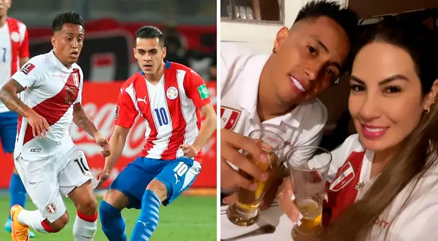 El futbolista nacional brindó con su esposa tras conseguir el objetivo de la repesca.