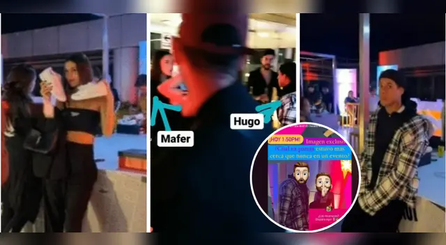 Mafer Neyra y Hugo García se reencuentran en evento.