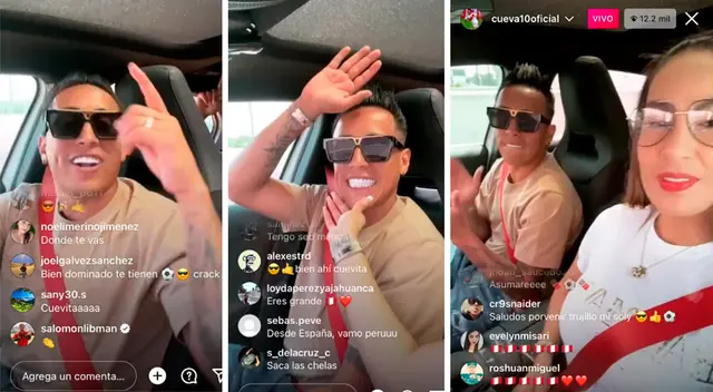 Christian Cueva y Pamela López la pasan muy bien luego de la victoria de Perú.