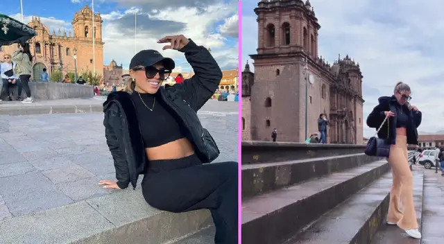 Yahaira Plasencia disfruta de su viaje por el Cusco.