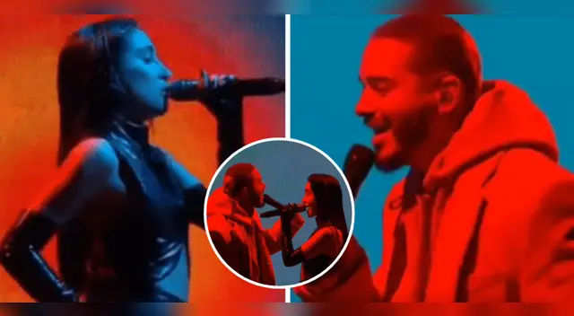 J Balvin y María Becerra se presentaron en los Grammy 2022.