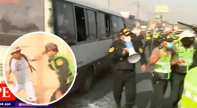 Algunos de los manifestantes que tiraron piedras fueron detenidos por la PNP.