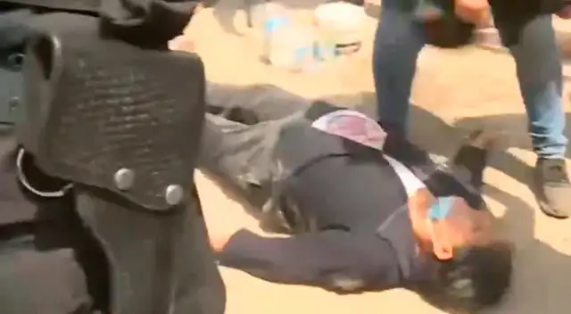 La madre de familia se desmayó en medio de los enfrentamientos entre la PNP y un grupo de supuestos manifestantes.